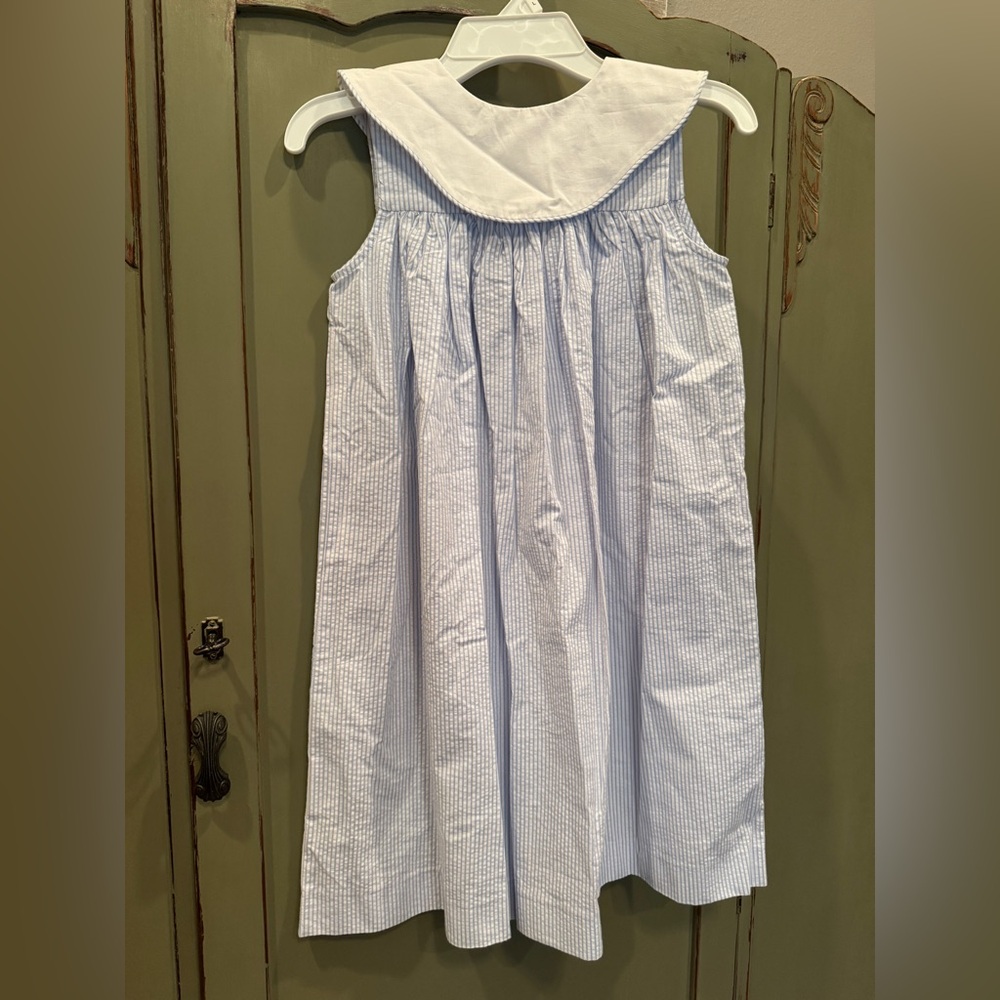 Mom& Me Girls seersucker collared dress size 5